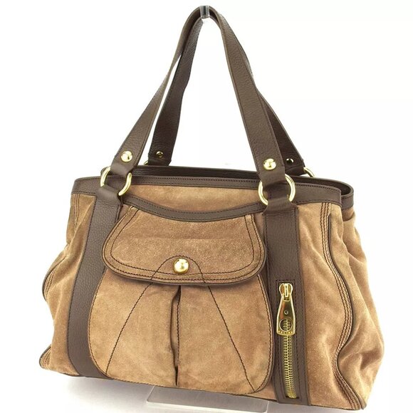 CELINE tote bag suede ?~ leather Authentic used T16604 - Picture 1 of 9